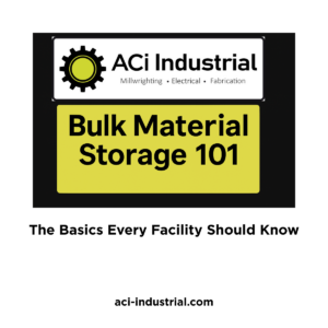 ACi Industrial bulk material storage 101 blog header featuring company logo and headline text.